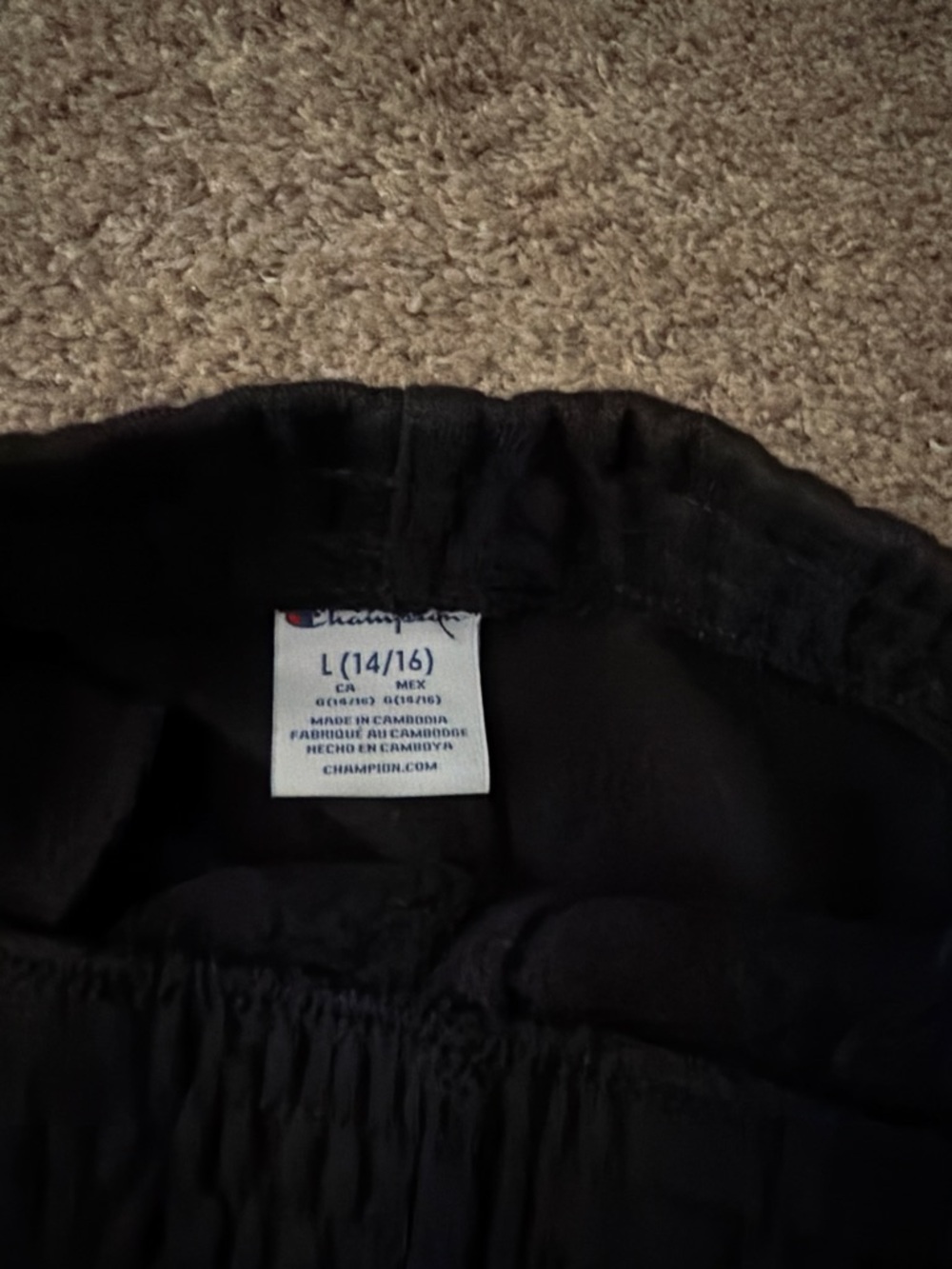 Champion Kids Black Elastic Waist Sweatpants